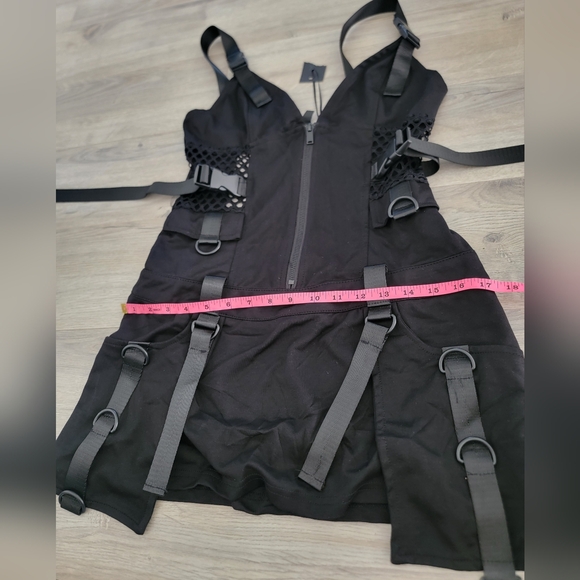 Dolls Kill Widow Darkly Devoted Dress Mini Utility sz Large - Picture 7 of 8